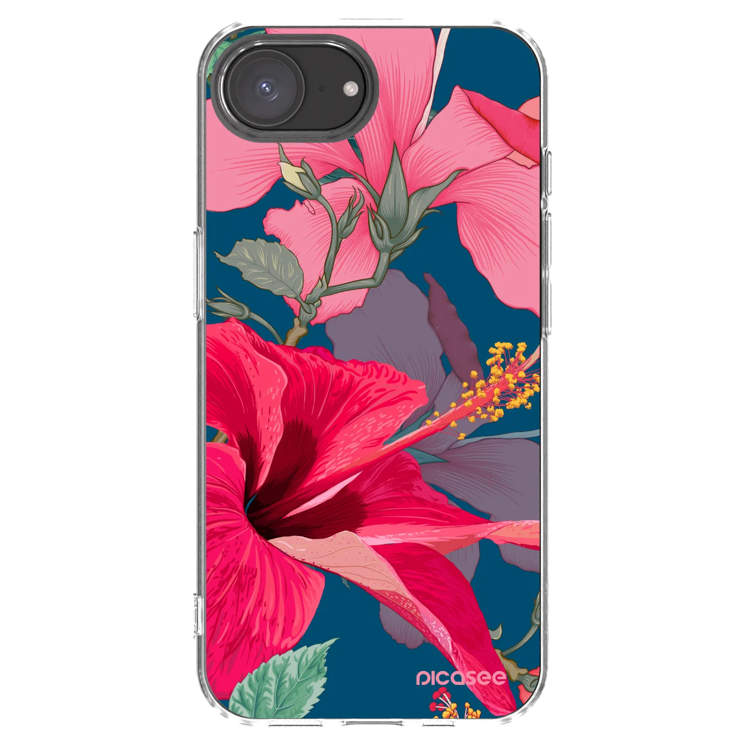 Picasee διαφανής θήκη σιλικόνης Apple iPhone 16e - Hibiscus