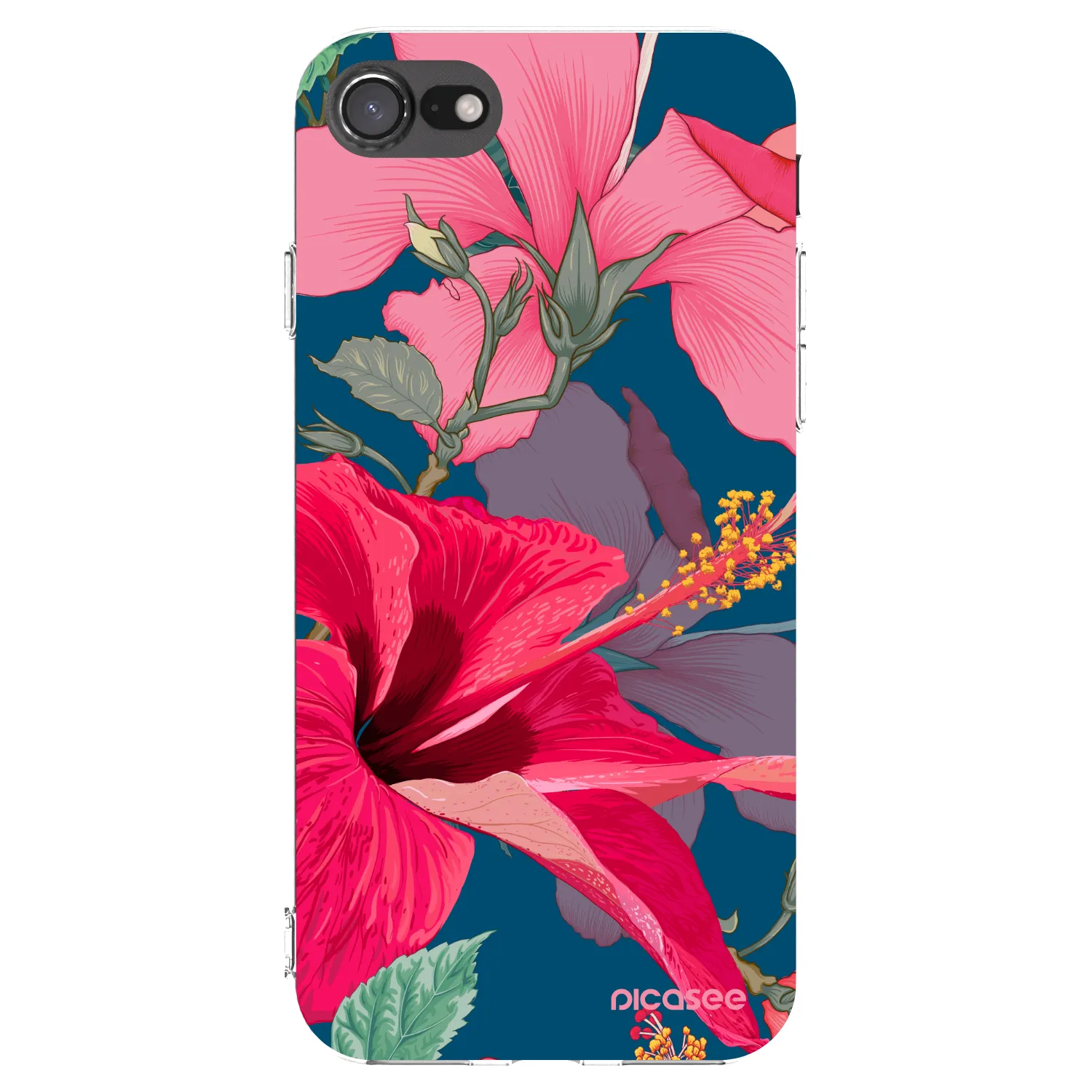 Picasee διαφανής θήκη σιλικόνης Apple iPhone 7 - Hibiscus