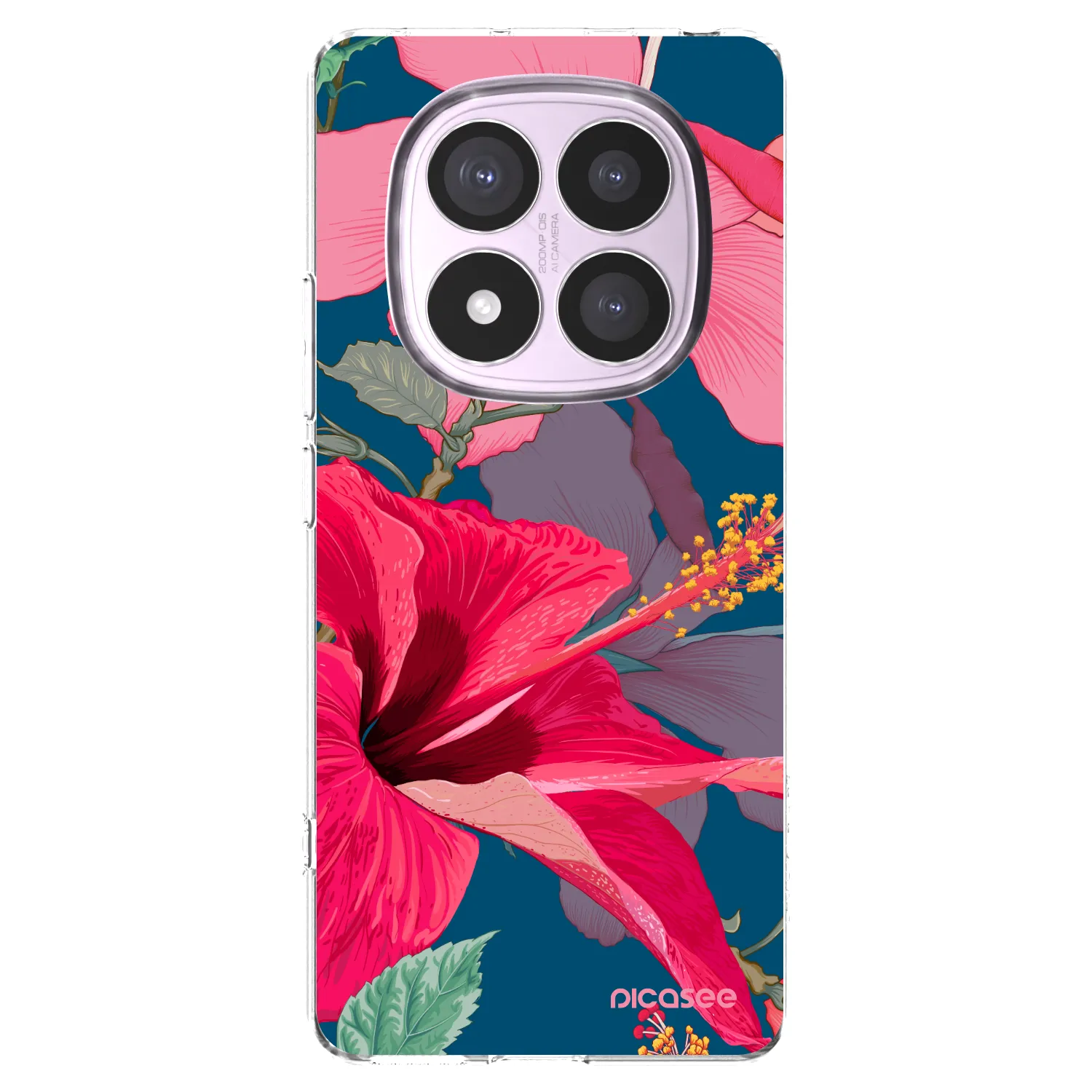 Picasee διαφανής θήκη σιλικόνης Xiaomi Redmi Note 14 Pro 5G - Hibiscus