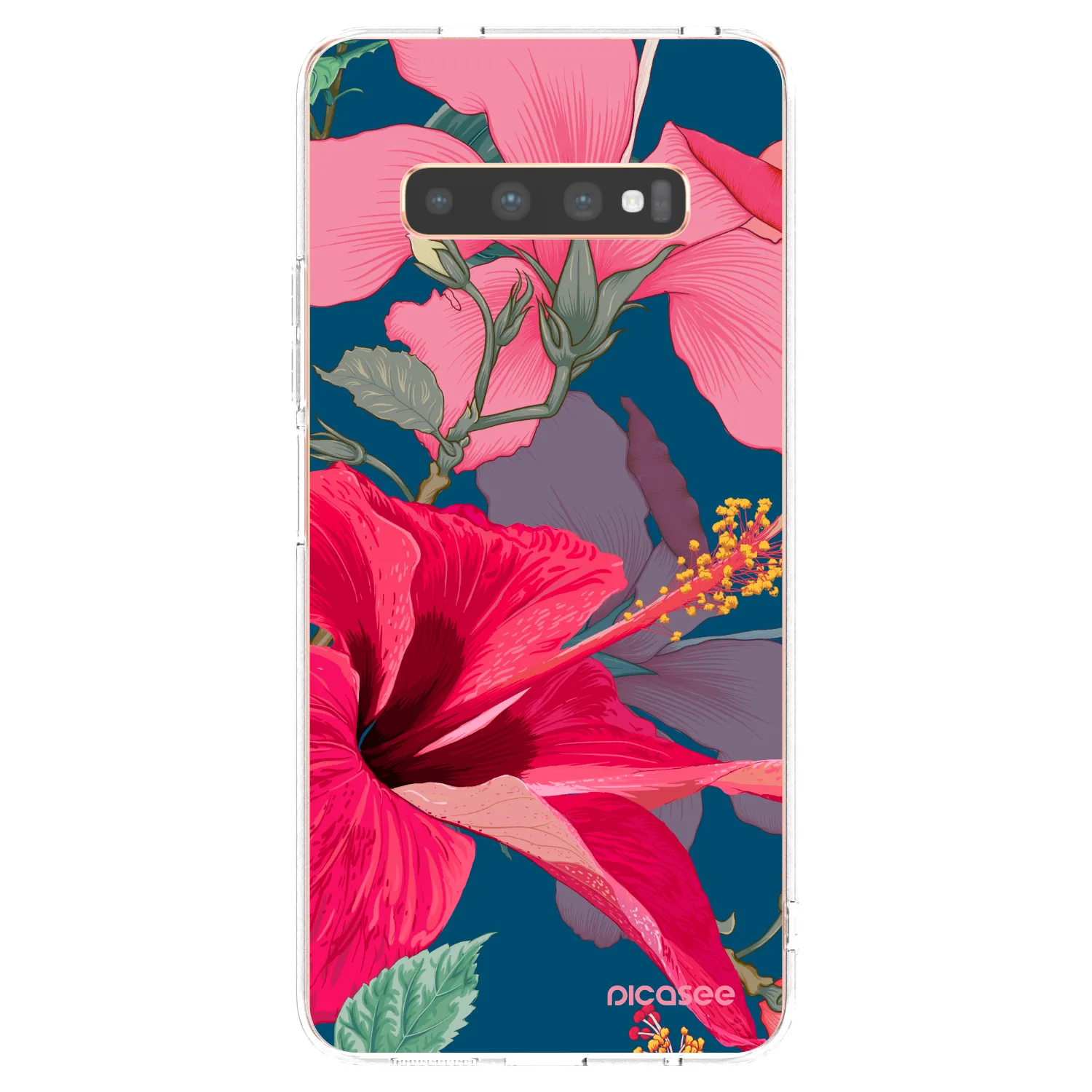 Picasee διαφανής θήκη σιλικόνης Samsung Galaxy S10 Plus G975 - Hibiscus