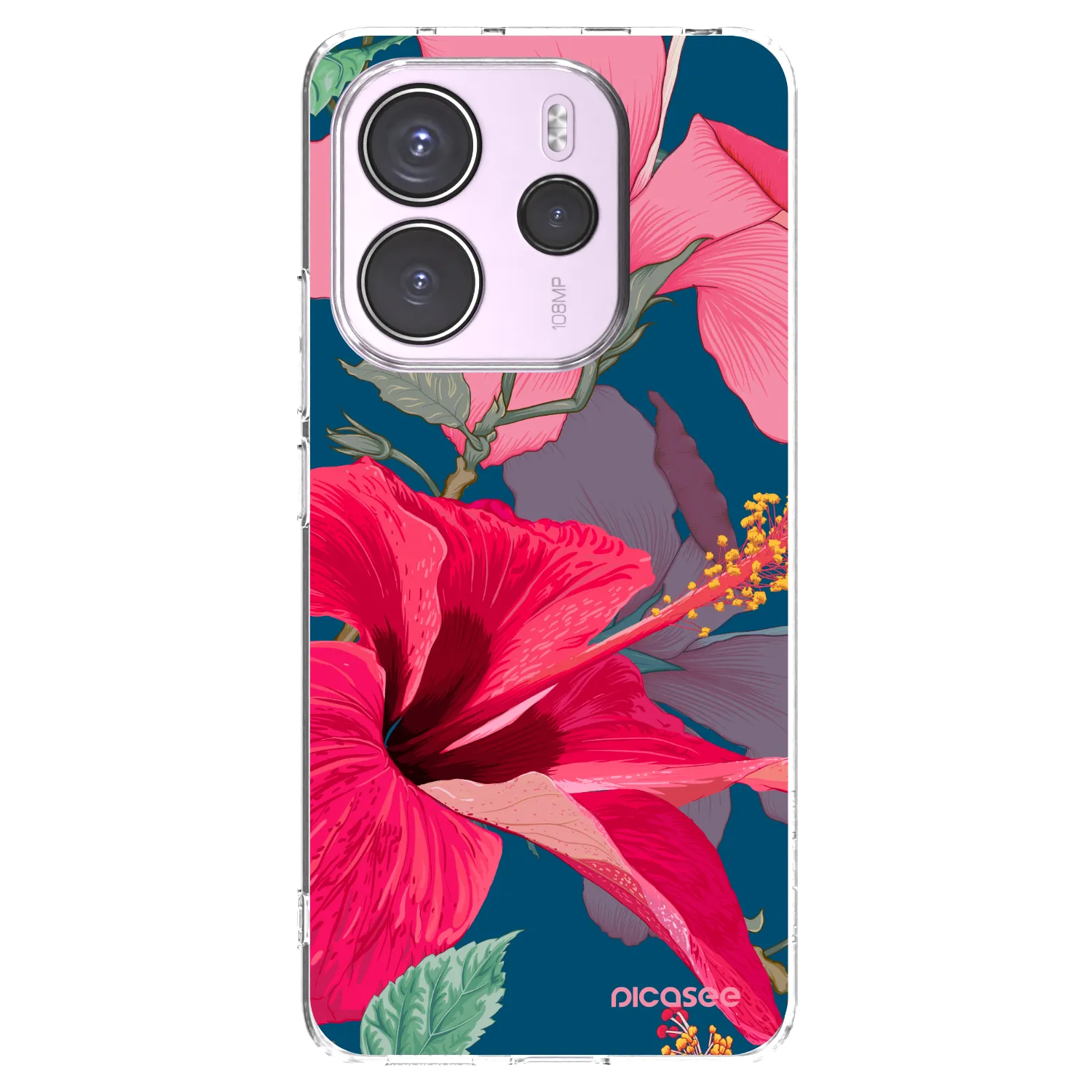 Picasee διαφανής θήκη σιλικόνης Xiaomi Redmi Note 14 4G - Hibiscus