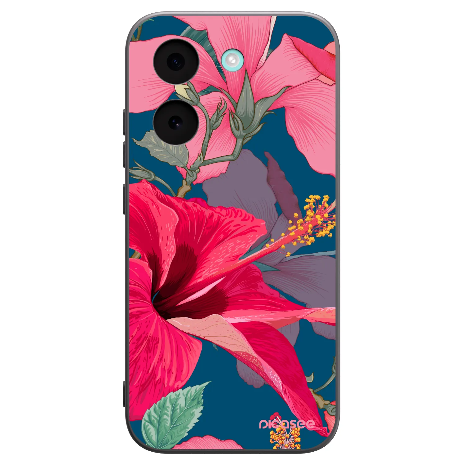 Picasee Μαύρη θήκη σιλικόνης για Xiaomi Poco X8 Pro - Hibiscus