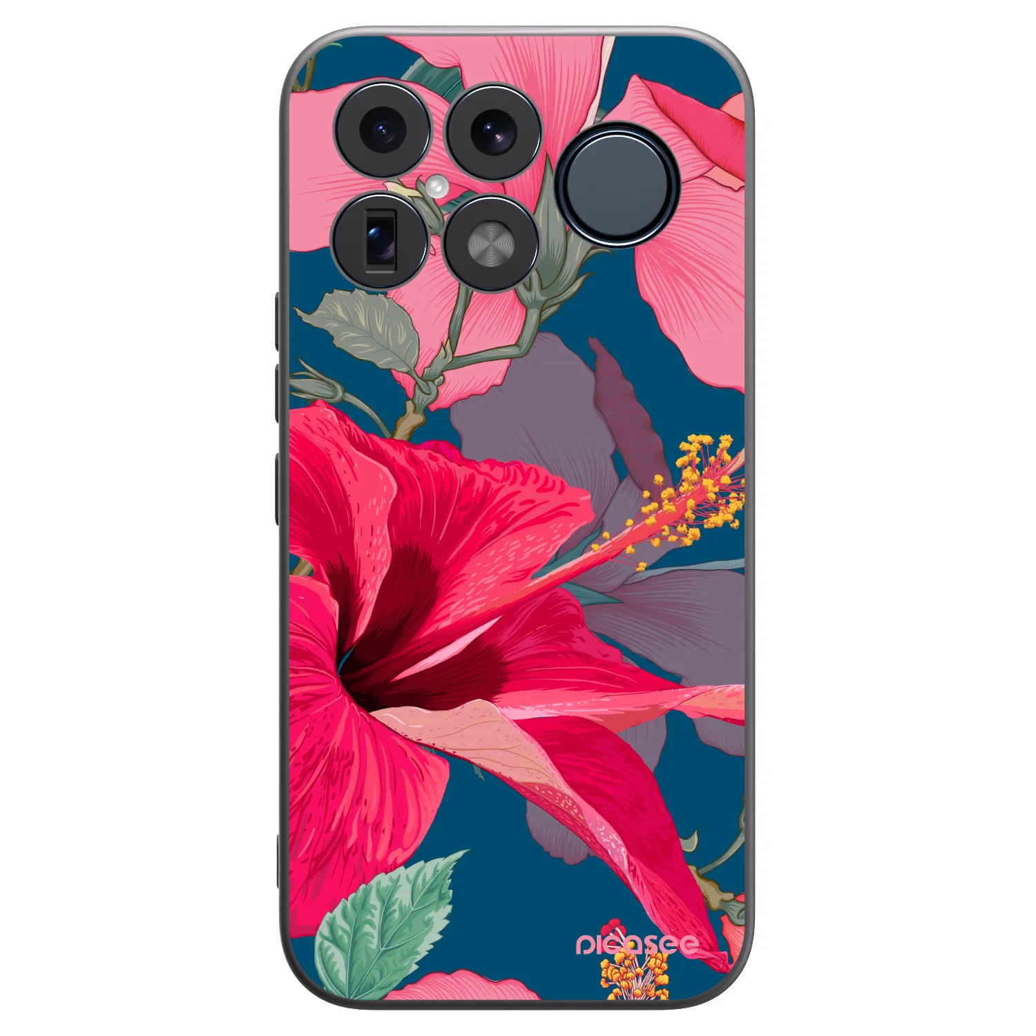 Picasee Μαύρη θήκη σιλικόνης για Xiaomi Poco F8 Ultra - Hibiscus
