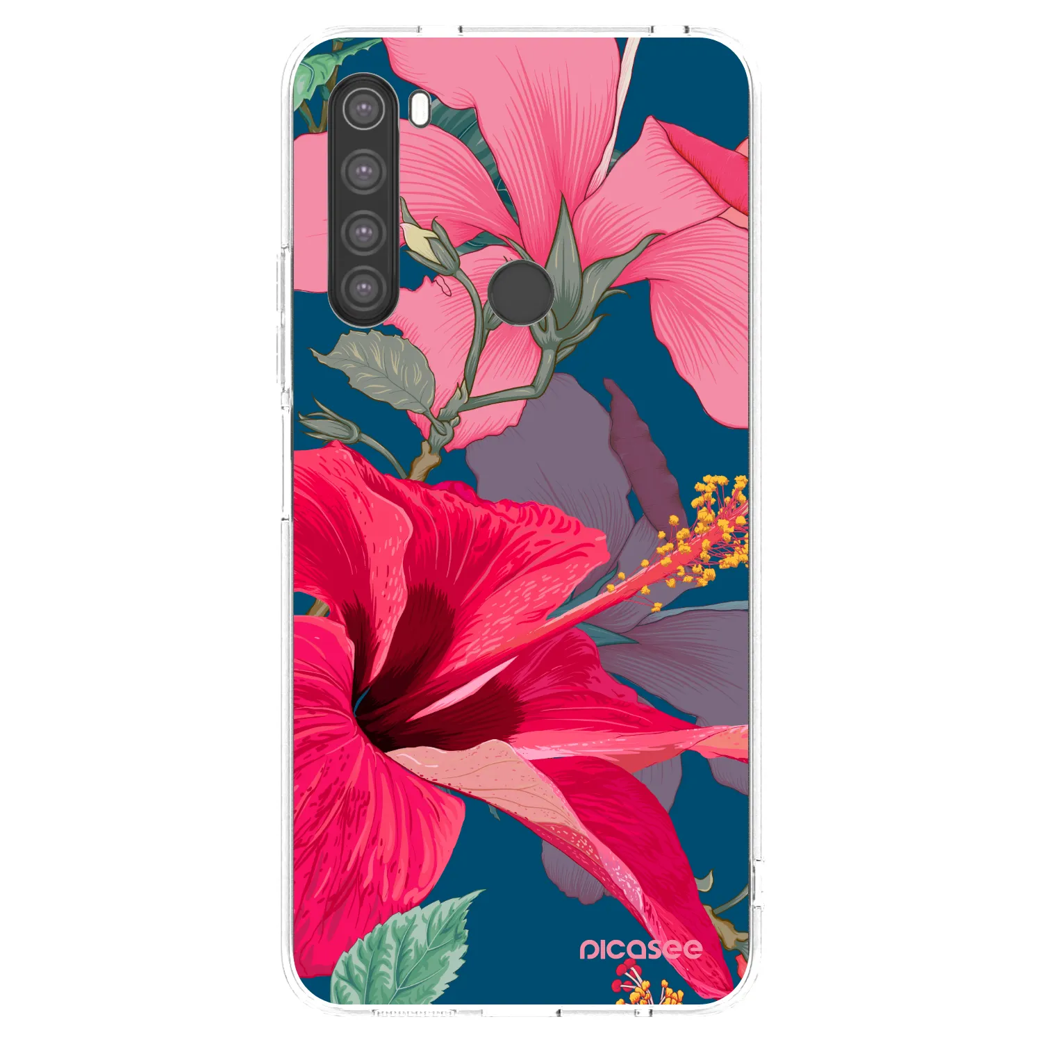 Picasee διαφανής θήκη σιλικόνης Xiaomi Redmi Note 8 - Hibiscus