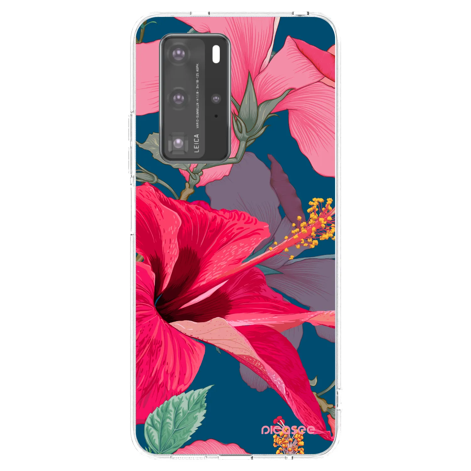 Picasee διαφανής θήκη σιλικόνης Huawei P40 Pro - Hibiscus