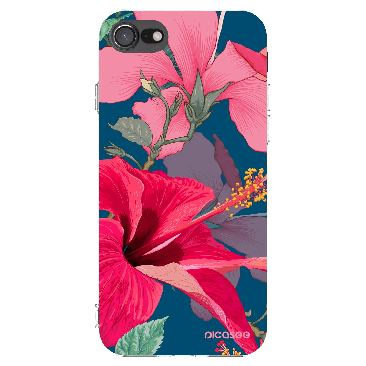 Picasee διαφανής θήκη σιλικόνης Apple iPhone SE 2020 - Hibiscus
