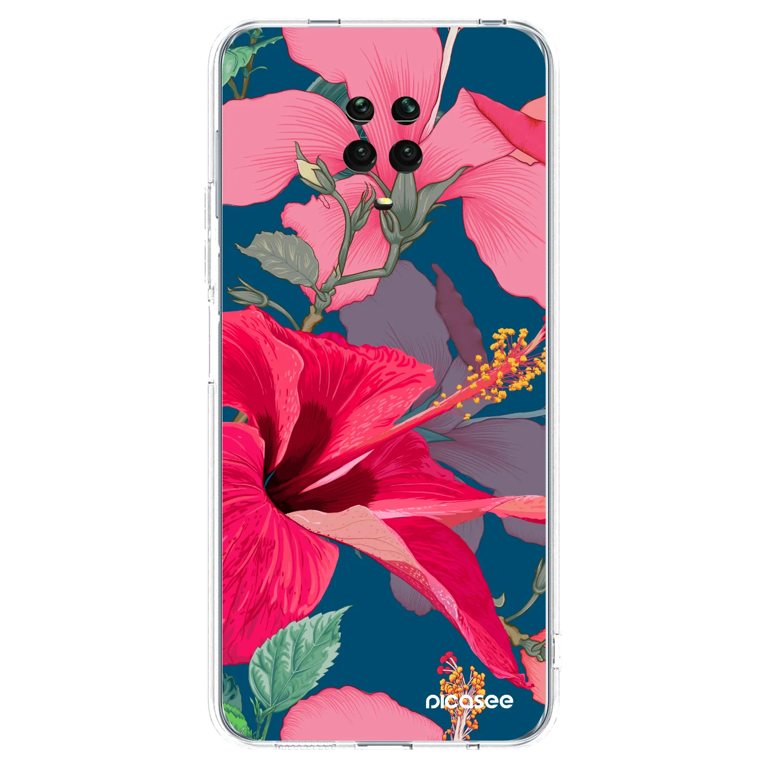 Picasee διαφανής θήκη σιλικόνης Xiaomi Redmi Note 9S - Hibiscus