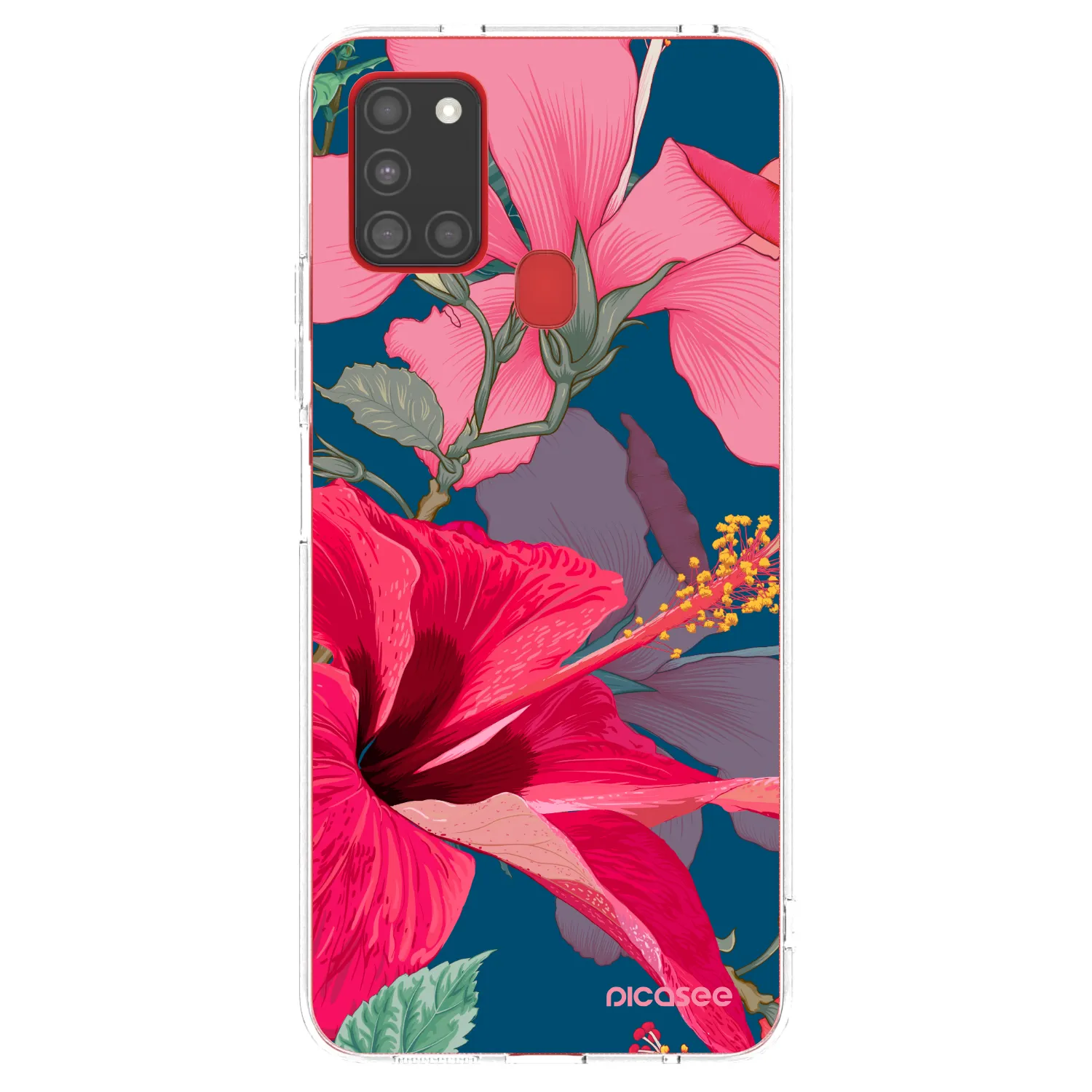 Picasee διαφανής θήκη σιλικόνης Samsung Galaxy A21s - Hibiscus