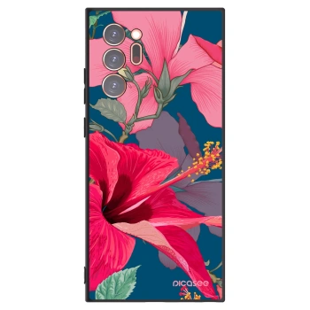 Picasee Μαύρη θήκη σιλικόνης για Samsung Galaxy Note 20 Ultra - Hibiscus