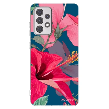 Picasee διαφανής θήκη σιλικόνης Samsung Galaxy A52 5G A525F - Hibiscus