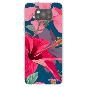 Picasee Μαύρη θήκη σιλικόνης για Xiaomi Poco X3 Pro - Hibiscus