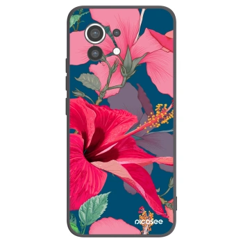 Picasee Μαύρη θήκη σιλικόνης για Xiaomi Mi 11 - Hibiscus
