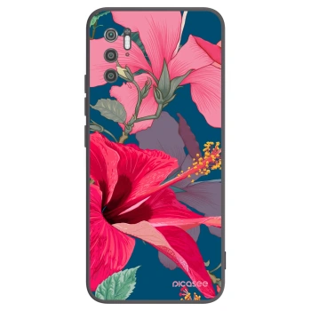 Picasee Μαύρη θήκη σιλικόνης για Xiaomi Poco M3 Pro 5G - Hibiscus