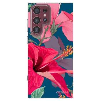 Picasee διαφανής θήκη σιλικόνης Samsung Galaxy S22 Ultra 5G - Hibiscus