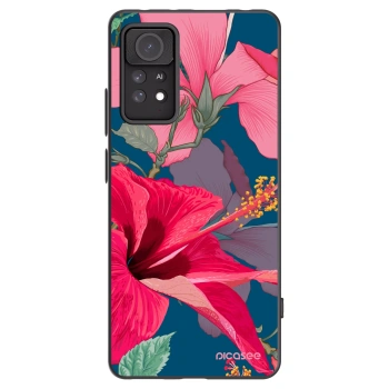 Picasee Μαύρη θήκη σιλικόνης για Xiaomi Redmi Note 11 Pro 5G - Hibiscus