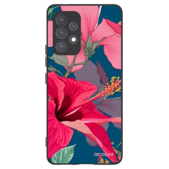 Picasee Μαύρη θήκη σιλικόνης για Samsung Galaxy A53 5G A536 - Hibiscus