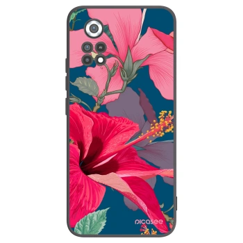 Picasee Μαύρη θήκη σιλικόνης για Xiaomi Poco X4 Pro 5G - Hibiscus