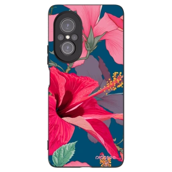 Picasee Μαύρη θήκη σιλικόνης για Huawei Nova 9 SE - Hibiscus