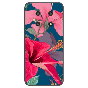 Picasee Μαύρη θήκη σιλικόνης για Honor Magic4 Lite 5G - Hibiscus