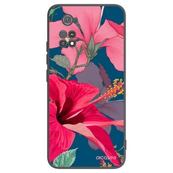 Picasee Μαύρη θήκη σιλικόνης για Xiaomi Poco M4 Pro - Hibiscus