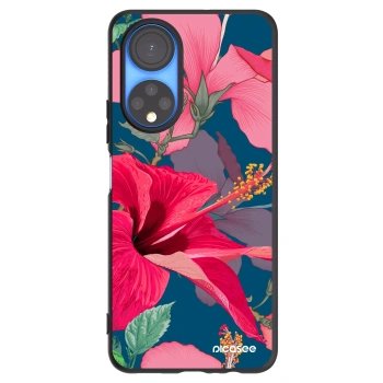 Picasee Μαύρη θήκη σιλικόνης για Honor X7 - Hibiscus