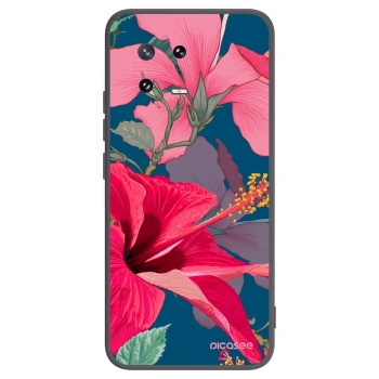 Picasee Μαύρη θήκη σιλικόνης για Xiaomi 13 Pro - Hibiscus