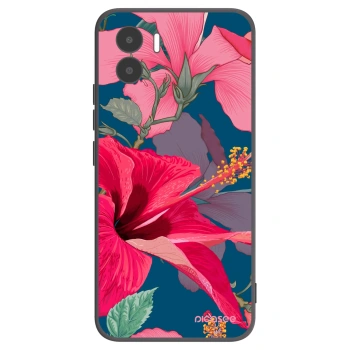 Picasee Μαύρη θήκη σιλικόνης για Xiaomi Redmi A2 - Hibiscus