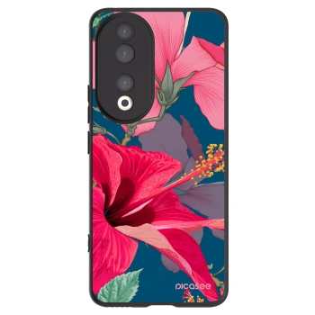 Picasee Μαύρη θήκη σιλικόνης για Honor 90 5G - Hibiscus