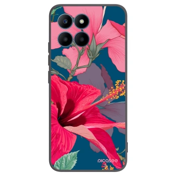 Picasee Μαύρη θήκη σιλικόνης για Honor 70 Lite - Hibiscus