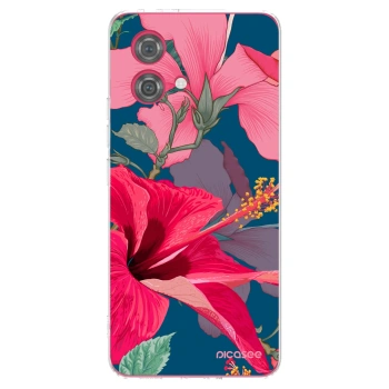 Picasee διαφανής θήκη σιλικόνης Motorola Moto G84 5G - Hibiscus