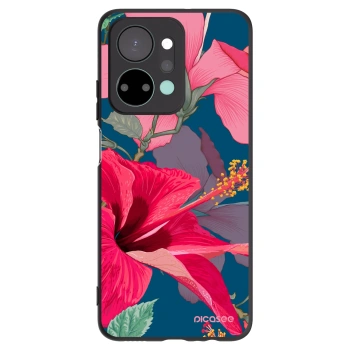 Picasee Μαύρη θήκη σιλικόνης για Honor X7a - Hibiscus