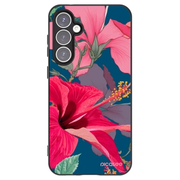 Picasee Μαύρη θήκη σιλικόνης για Samsung Galaxy S23 FE S711B - Hibiscus