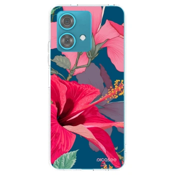 Picasee διαφανής θήκη σιλικόνης Motorola Edge 40 Neo - Hibiscus