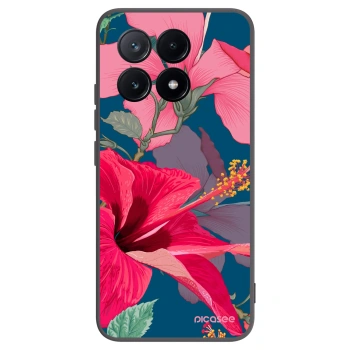Picasee Μαύρη θήκη σιλικόνης για Xiaomi Poco X6 Pro - Hibiscus