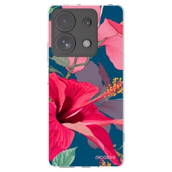 Picasee διαφανής θήκη σιλικόνης Xiaomi Redmi Note 13 Pro 4G - Hibiscus