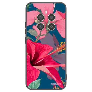 Picasee Μαύρη θήκη σιλικόνης για Realme 12 Pro 5G - Hibiscus