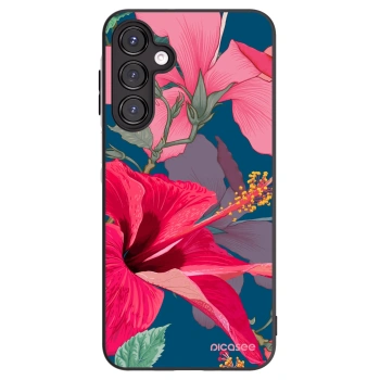Picasee Μαύρη θήκη σιλικόνης για Samsung Galaxy A16 5G - Hibiscus