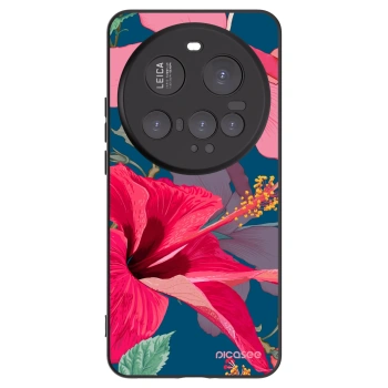 Picasee Μαύρη θήκη σιλικόνης για Xiaomi 15 Ultra - Hibiscus