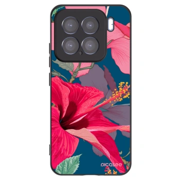 Picasee Μαύρη θήκη σιλικόνης για Xiaomi 15 - Hibiscus