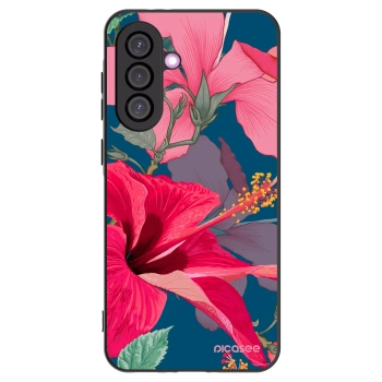 Picasee Μαύρη θήκη σιλικόνης για Samsung Galaxy A36 5G - Hibiscus