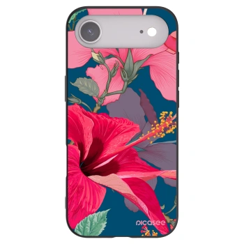 Picasee Μαύρη θήκη σιλικόνης για Apple iPhone Air - Hibiscus