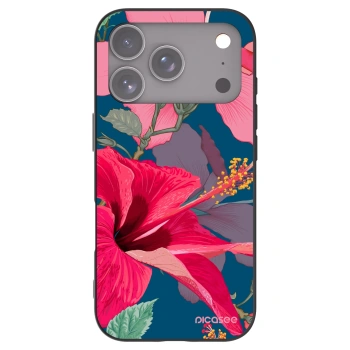 Picasee Μαύρη θήκη σιλικόνης για Apple iPhone 17 Pro - Hibiscus