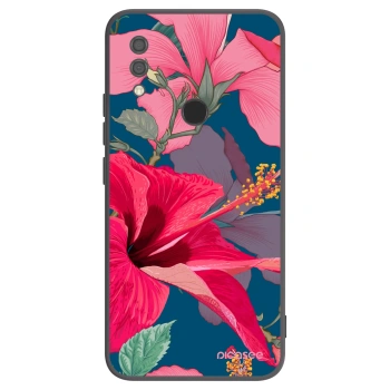 Picasee Μαύρη θήκη σιλικόνης για Xiaomi Redmi 7 - Hibiscus
