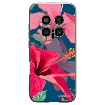 Picasee Μαύρη θήκη σιλικόνης για Honor Magic8 Pro 5G - Hibiscus