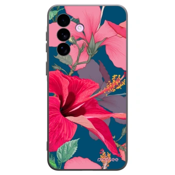 Picasee Μαύρη θήκη σιλικόνης για Samsung Galaxy A57 5G - Hibiscus