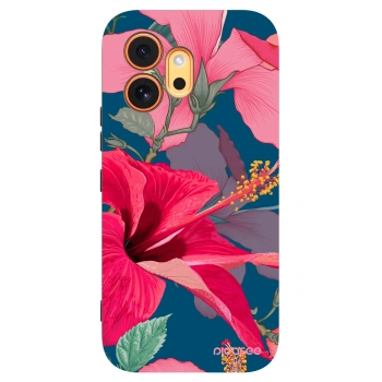 Picasee Μαύρη θήκη σιλικόνης για Honor 600 - Hibiscus