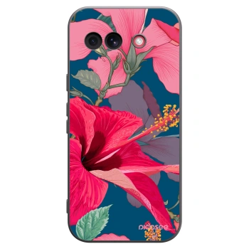 Picasee Μαύρη θήκη σιλικόνης για Google Pixel 10a - Hibiscus