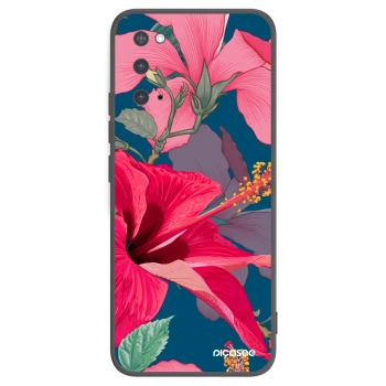 Picasee Μαύρη θήκη σιλικόνης για Samsung Galaxy S20 G980F - Hibiscus