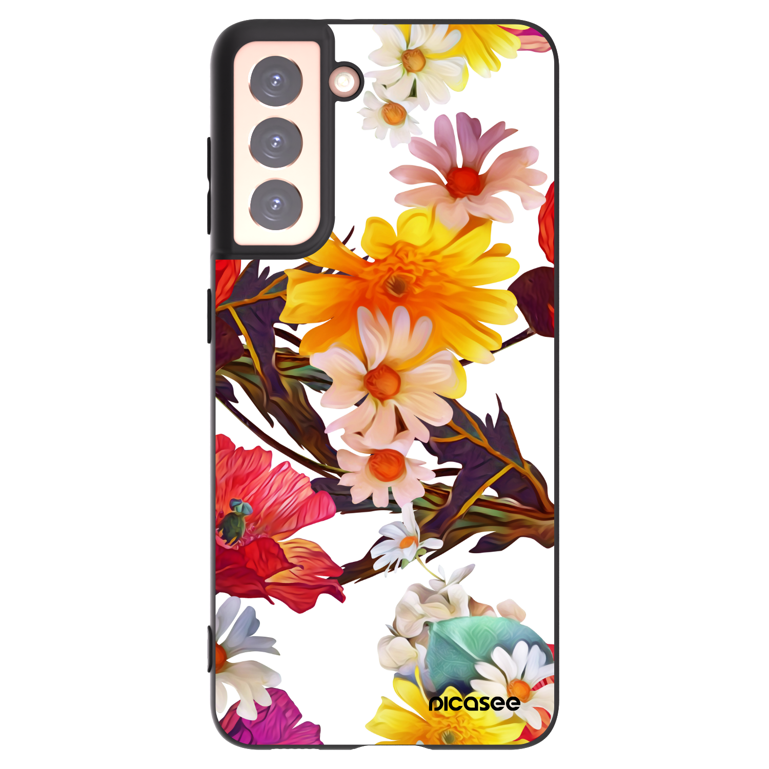 Picasee Μαύρη θήκη σιλικόνης για Samsung Galaxy S21 5G G991B - Meadow