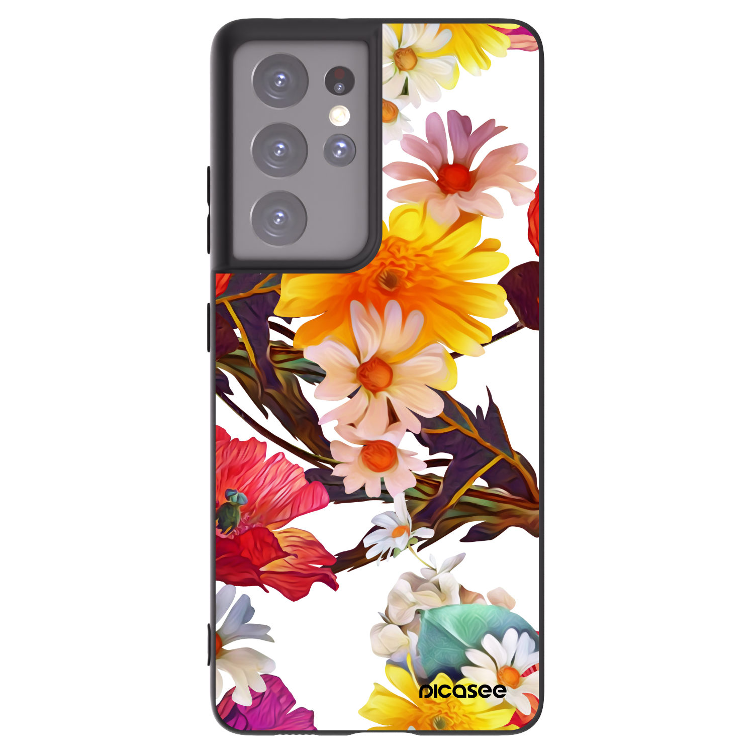 Picasee Μαύρη θήκη σιλικόνης για Samsung Galaxy S21 Ultra 5G G998B - Meadow